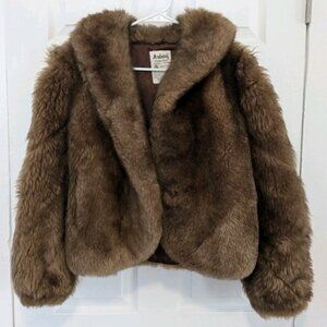Vtg Ardney Genuine Suede Lamb Shearling Long Pile Wool Puffer Bomber Size 12 Tan